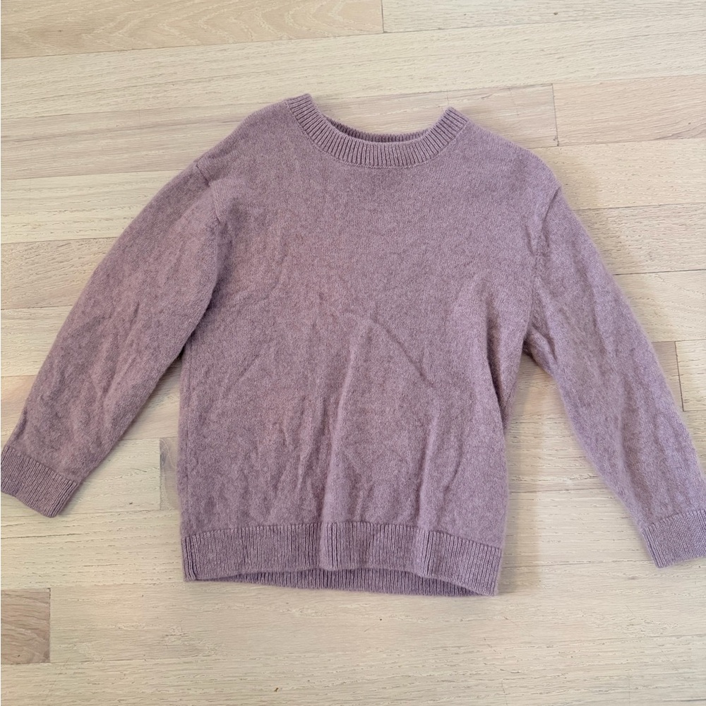 Zara 100% Cashmere Girls Mauve Crewneck Sweater